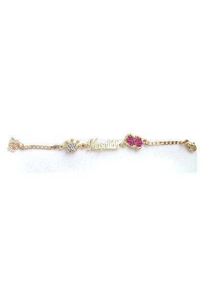 Zirve Baby And Child Mashallah Written Bracelet - Pink
