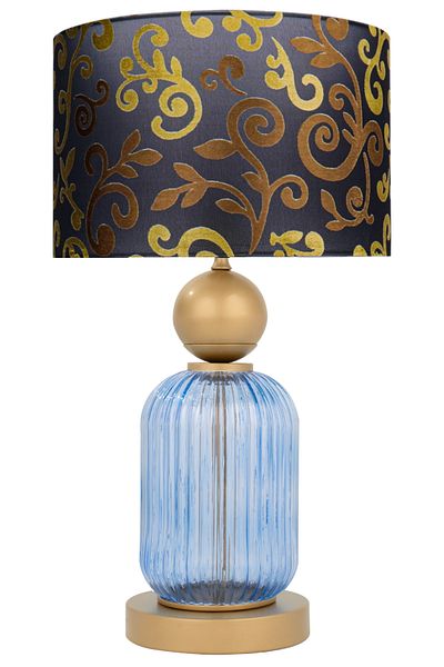 MINIMAL ETICARET VE BILGI TEKNOLOJILERI Lotus Royal Blue Glass Lampshade