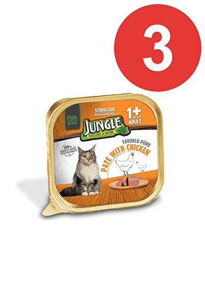 Jungle Sterilised Tavuk Etli Ezme / Pate Kısırlaştırılmış Kedi Yaş Maması 100...