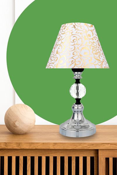 MINIMAL ETICARET VE BILGI TEKNOLOJILERI Omega Crystal Silver Chrome Cone Mini Lampshade