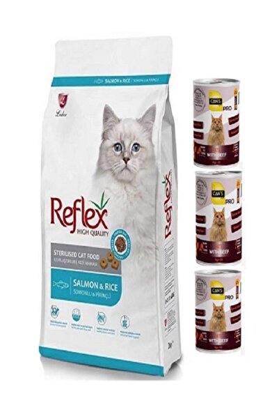 Reflex Cat Sterilsed Kısır Kedi Maması 15 Kg Somon Balıklı + 3 Adet Konserve