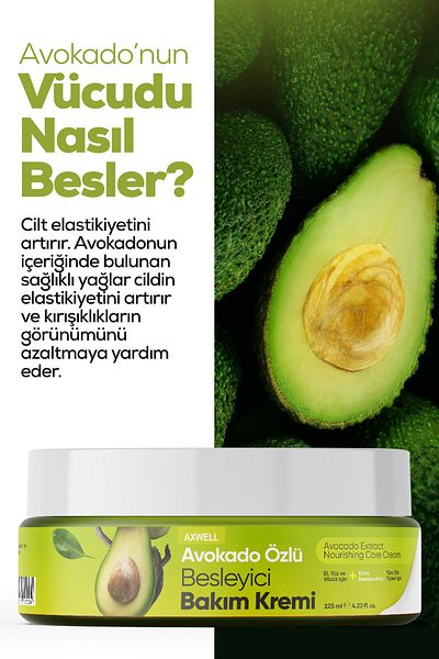 AXWELL Avocado Cream for Face and Body Care