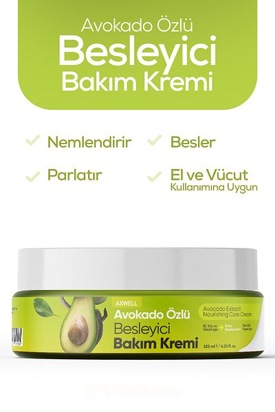 AXWELL Avocado Cream for Face and Body Care