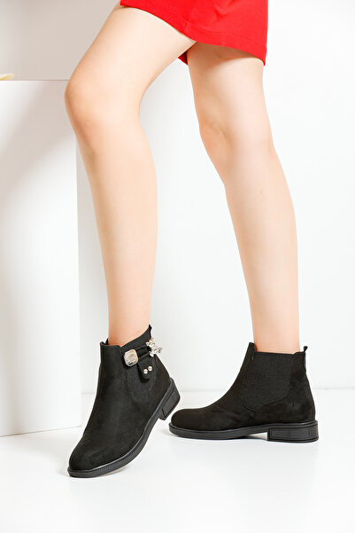 en7 Чорні замшеві жіночі черевики на шнурівці A103