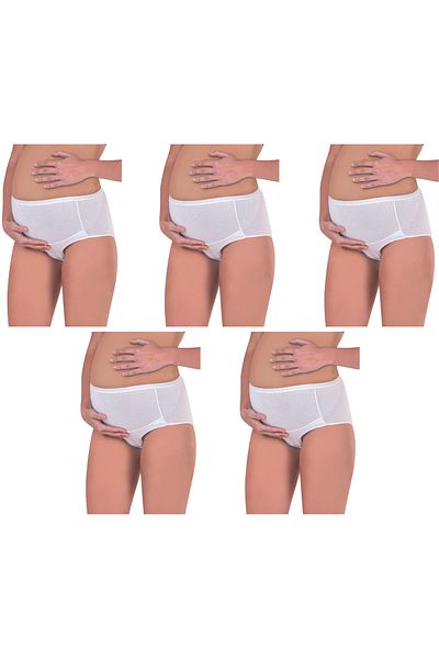 BORDO Underwear PACHET DE 5 Bumbac Lycra Moale Flexibil Maternitate, Maternitate, Talie înaltă, Bato, Chiloți pentru gravide