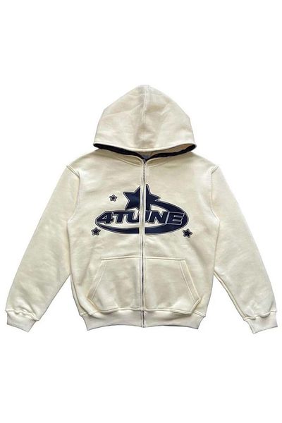 Köstebek 4Tune Λευκό φερμουάρ (Unisex) Hoodie -mingalondon
