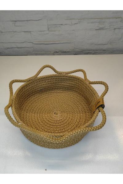 ALANYA HOME DECOR HANDMADE KNITTED MULTI-PURPOSE BASKET 20X20X6CM EL YAPIM ÖR...