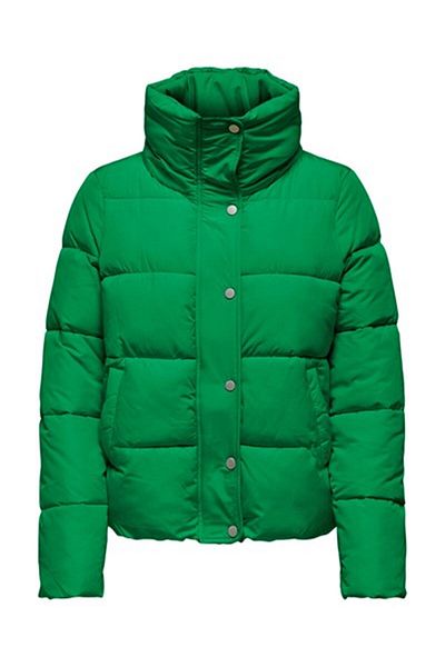 ONLY Νέο Cool Puffer γυναικείο παλτό με πράσινο γιακά