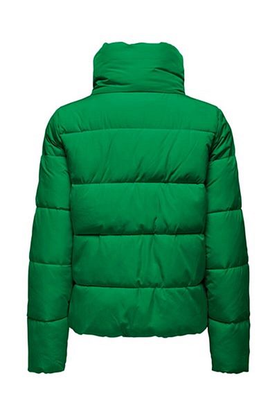 ONLY Νέο Cool Puffer γυναικείο παλτό με πράσινο γιακά