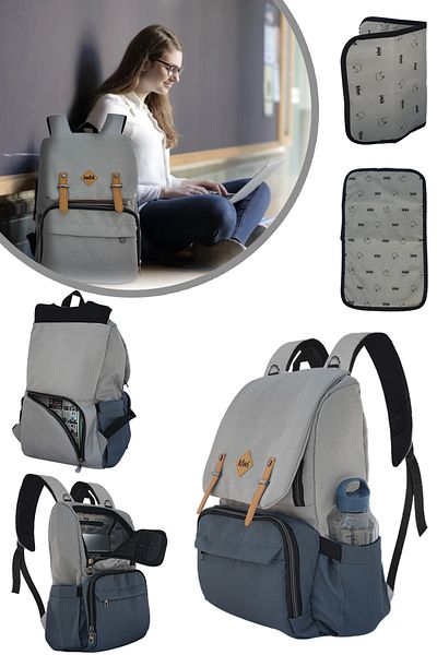 Kiwi Study Multi-Compartment Large Internal Volume Waterproof Fabric Backpack
