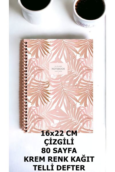 KESKİN COLOR STRIPED 16X22 CM 80 SHEETS CARTON COVER WIRE NOTEBOOK CREAM COLOR PAPERS LA PLUME LIGHTNED NOTEBOOK