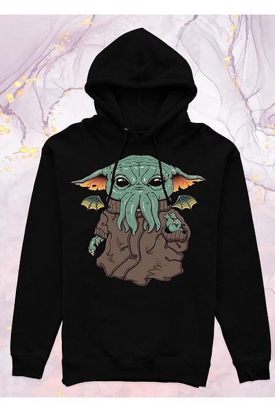 Pisa Art Cthulhu - Baby Yoda (grogu) - Φούτερ με κουκούλα χωρίς τσέπες