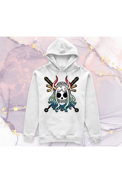 Pisa Art One Piece - Yamato's Jolly Roger - Φούτερ με κουκούλα χωρίς τσέπη