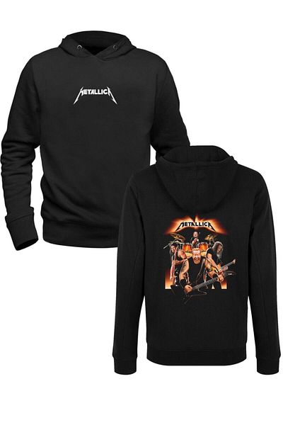 Pisa Art Φούτερ με στάμπα Metallica μαύρο μπροστά πίσω