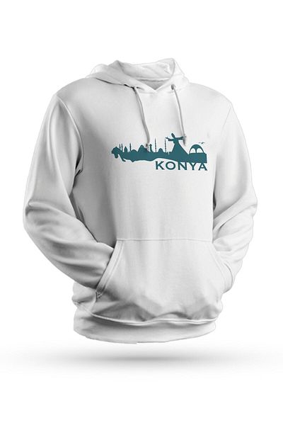 Pisa Art Φούτερ με κουκούλα με στάμπα Konya Λευκό Unisex