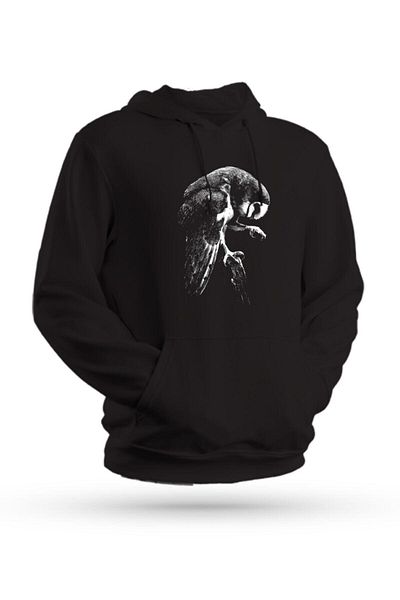 Pisa Art Φούτερ με κουκουβάγια με στάμπα μαύρο Unisex με κουκούλα