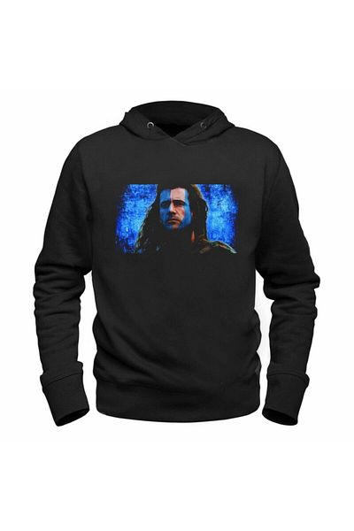 Pisa Art Μαύρο φούτερ με στάμπα Braveheart
