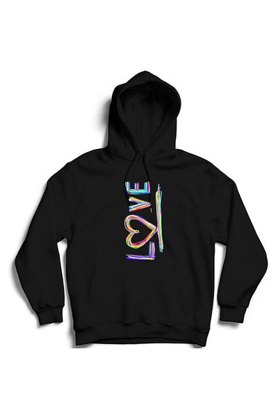 Pisa Art Унисекс суитшърт с качулка и принт Love