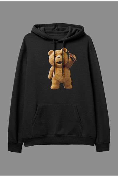 Pisa Art Φούτερ με κουκούλα με κουκούλα Oversize Bear Teddy Design