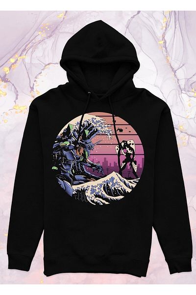 Pisa Art Neon Genesis Evangelion - New Wave - Φούτερ με κουκούλα χωρίς τσέπη