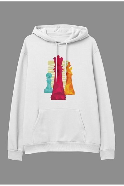 Pisa Art Φούτερ με κουκούλα με κουκούλα Unisex με στάμπα μεγάλου μεγέθους Chess Play Stone