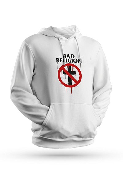 Pisa Art Φούτερ με κουκούλα Bad Religion με στάμπα λευκό Unisex
