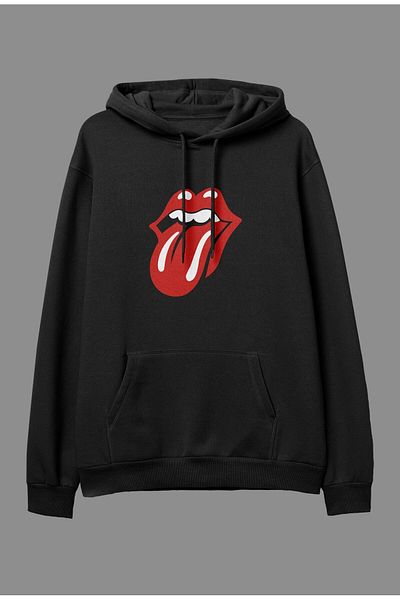Pisa Art Суитшърт с качулка Oversize с принт на The Rolling Stones