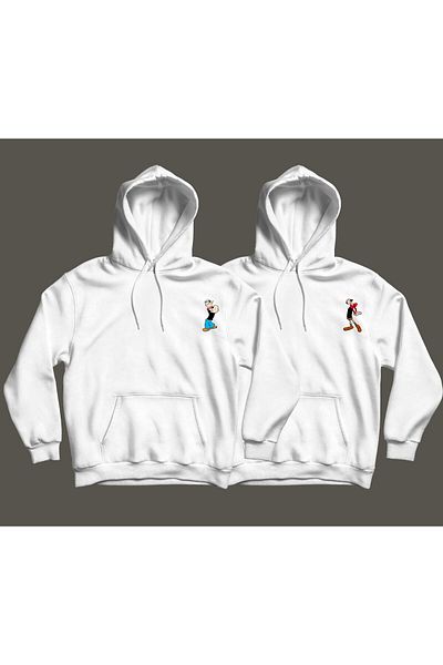 Pisa Art Φούτερ με κουκούλα Lover Couple Combination - Basic Safinaz Cartoon Design 2-Piece Merch