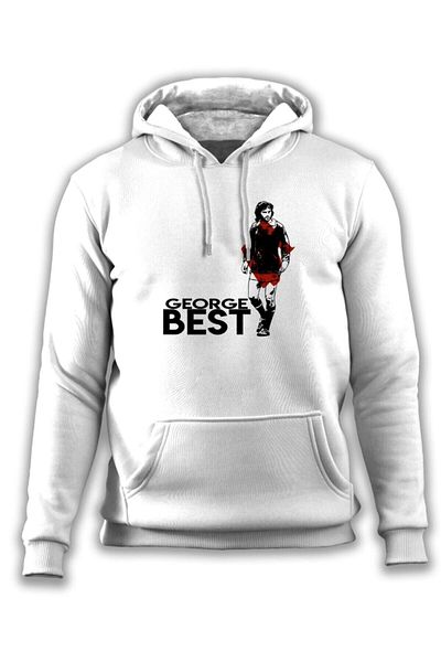 Pisa Art George Best - Φούτερ με κουκούλα σειράς Legends Special Drawing Design