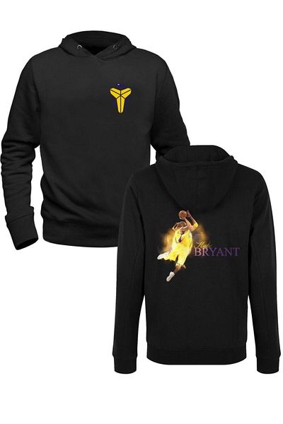 Pisa Art Legendary Mamba Printed Μαύρο Μπροστινό Πίσω Φούτερ με στάμπα