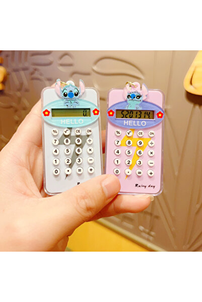 Janva Eğlenceli Çocuk Öğrenci Hesap Makinesi Arkası Oyunlu Çanta Aksesuarı Anahtarlık Karekterli yeşil