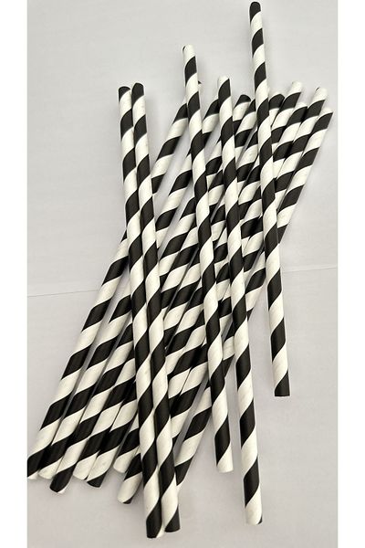 Pars Paper Straws 100 Pieces Diameter: 6 mm Length: 20 cm- Nature-Friendly Recyclable Paper Straws
