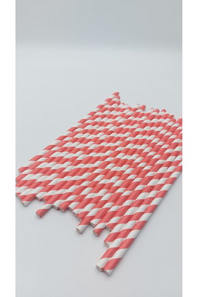 Pars Paper Straws 100 Pieces Diameter: 6 mm Length: 20 cm- Nature-Friendly Recyclable Paper Straws