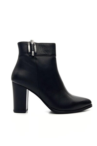 Venüs 2405150K Kadın Hakiki Deri Topuklu Klasik Siyah Bot
