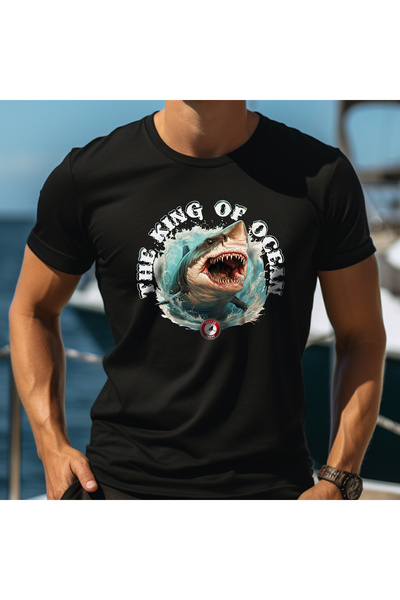Crea Eymer Wear Shark Ocean Дизайн з принтом Велосипедна комір 100% бавовняна...