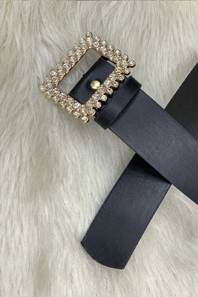 Bym Fashion 9030 Μαύρο με τετράγωνες πέτρες