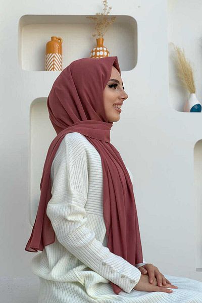 Bym Fashion Αποξηραμένο τριαντάφυλλο σιφόν σάλι 2019
