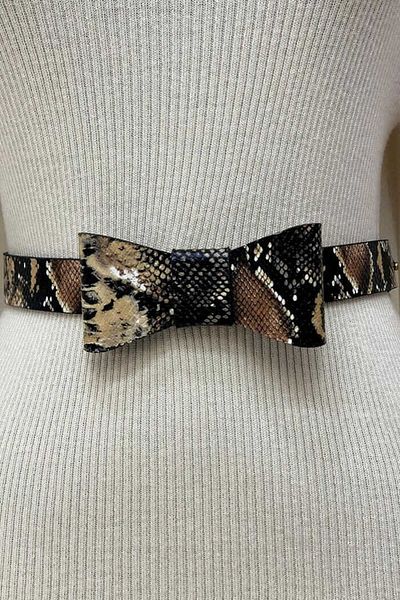 Bym Fashion 9054 Μαύρη ζώνη με σχέδιο φιδιού