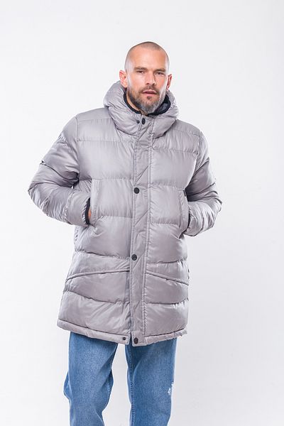 Kevin K236 Men's Gray Hooded Coat