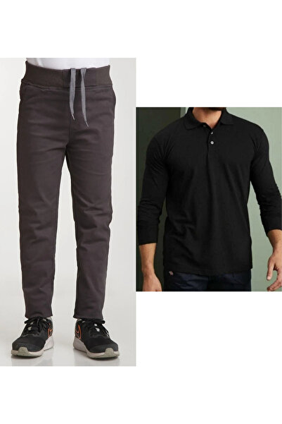 FERRY BUTİK Unisex dečije rebraste pantalone sa dimljenim strukom Lan + polo ...