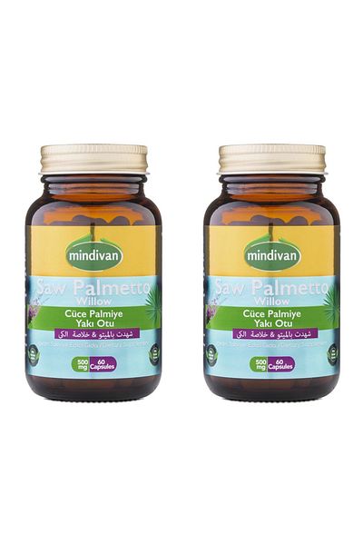 Mindivan Saw Palmetto for Men 500 mg 60 Capsules x2 Piece