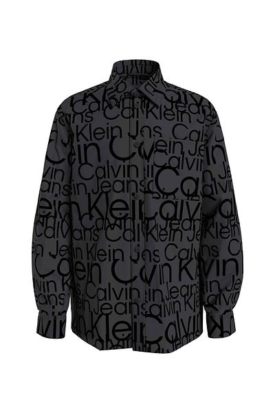 Calvin Klein Printed Black Boy's Shirt Ib0Ib01828Beh