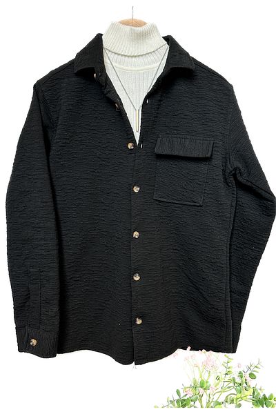 MİRMARONİ quilted winter men's shirt lumberjack shirt with single pocket flap