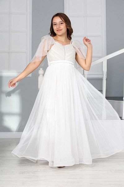 Girls white deals prom dress