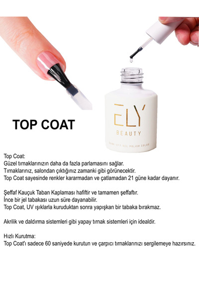 Ely Jel Bazlı Profesyonel Top Coat 15 Ml