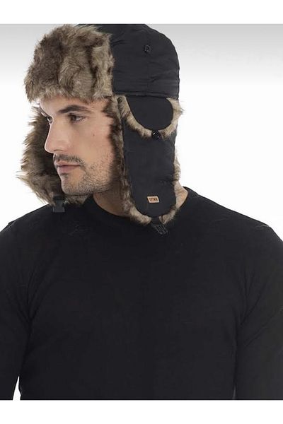 CosmoOutlet Unisex Black Pilot Beret - Adjustable Lower and Upper