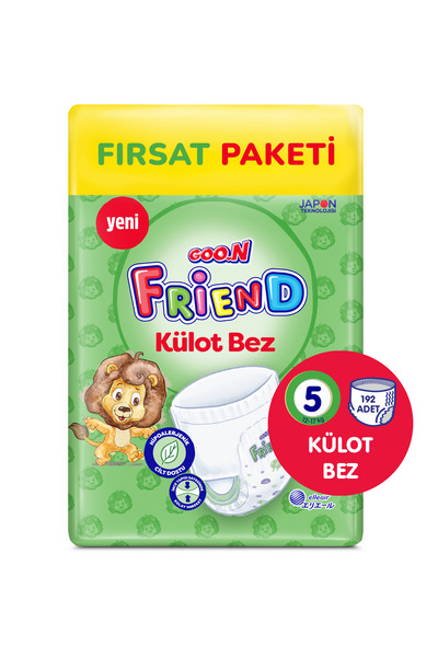 Goo.n Friend 5 Numara Külot Bebek Bezi Büyük Fırsat Paketi - Cilt Dostu - 192...