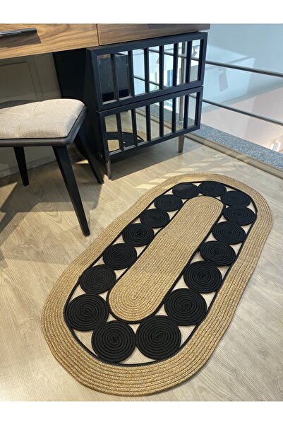 MaVaux Cookie Jüt Hasırlı El Örgüsü Kilim