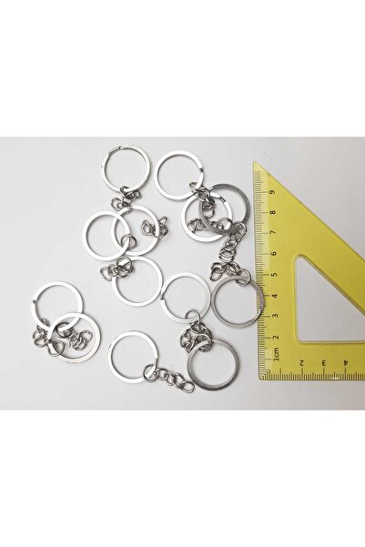 hepsisecilir Gümüş renginde metal (çelik) anahtarlık halka klipsi 1 poşette 2...