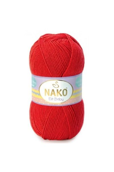 NAKO Elit Baby Hand Knitting Thread Flame Red 207 - 5 Pieces